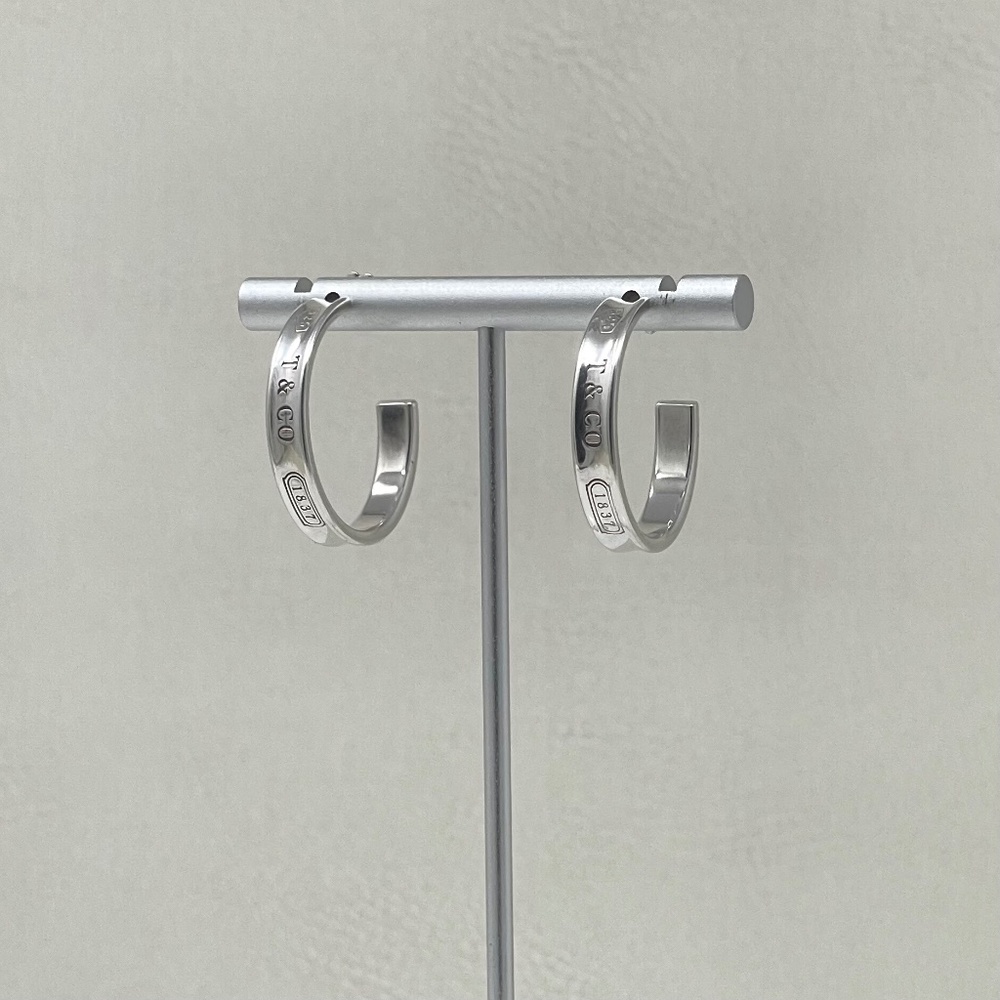 Tiffany & Co. Sterling Silver 28mm Wide Hoops